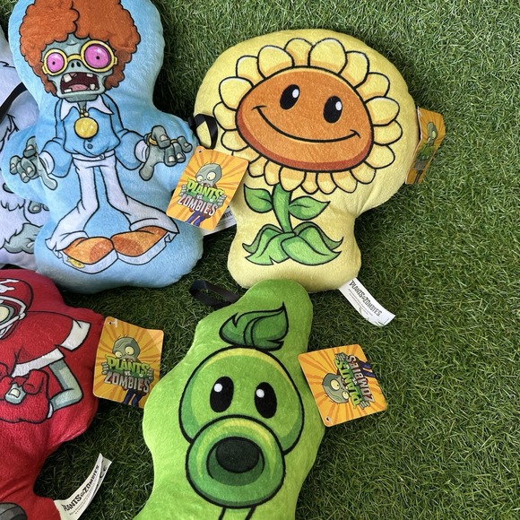 2016 Electronic Art's Sega Plants vs Zombies 12" Plush Lot Of 5 With Tags - Picture 3 of 12